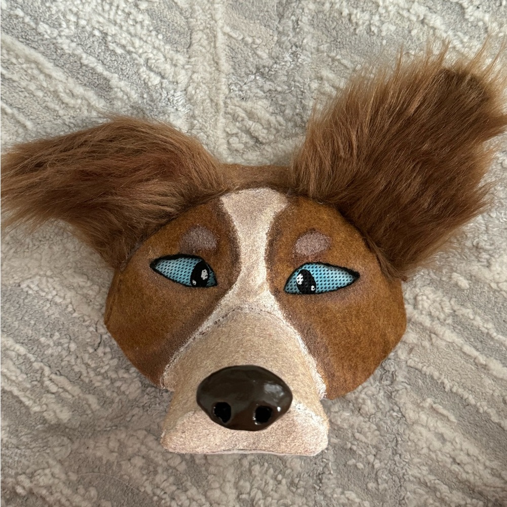 Dog furry Therian mask fursuit head bendable ears (HQ) comfortable fluffy soft